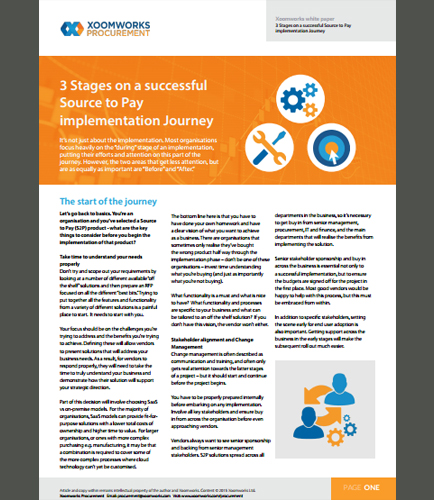 3 Stages on a Successful Source to Pay Implementation Journey