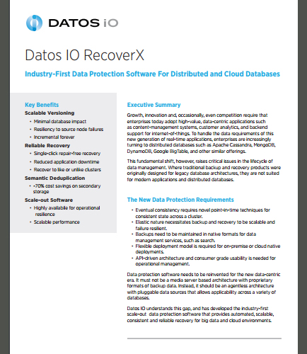 Industry-First Data Protection Software For Distributed and Cloud Databases