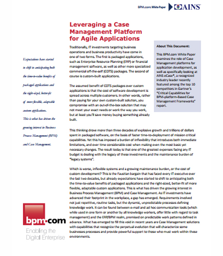 Leveraging a Case Management Platform for Agile Applications